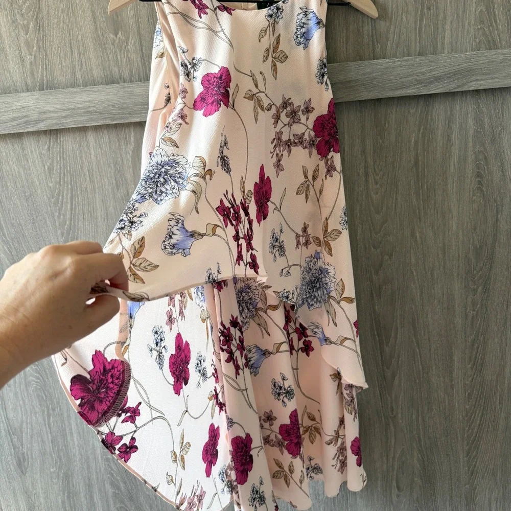 Lauren Ralph Lauren Dress Women 10 Pink Floral Tiered Sleeveless Georgette Shift - Picture 4 of 12